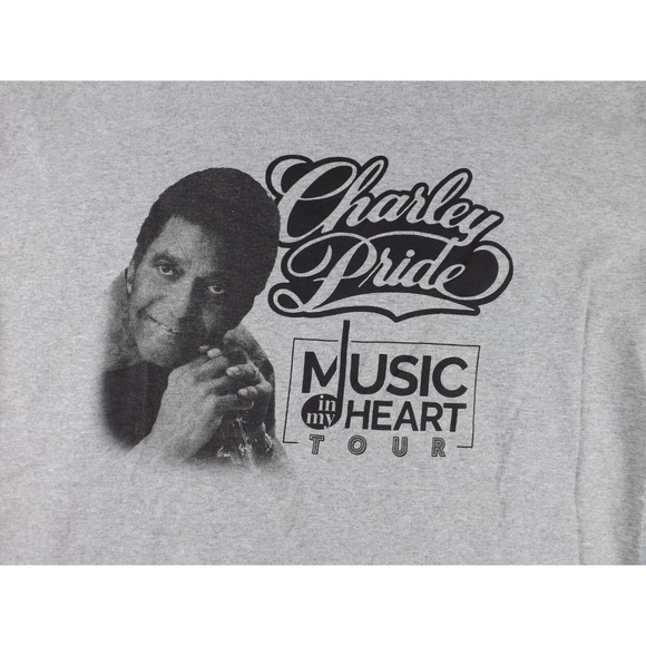 Charley Pride T shirt Music in my Heart Tour‎  Size XL  Gilden Tag  RARE - Picture 2 of 10